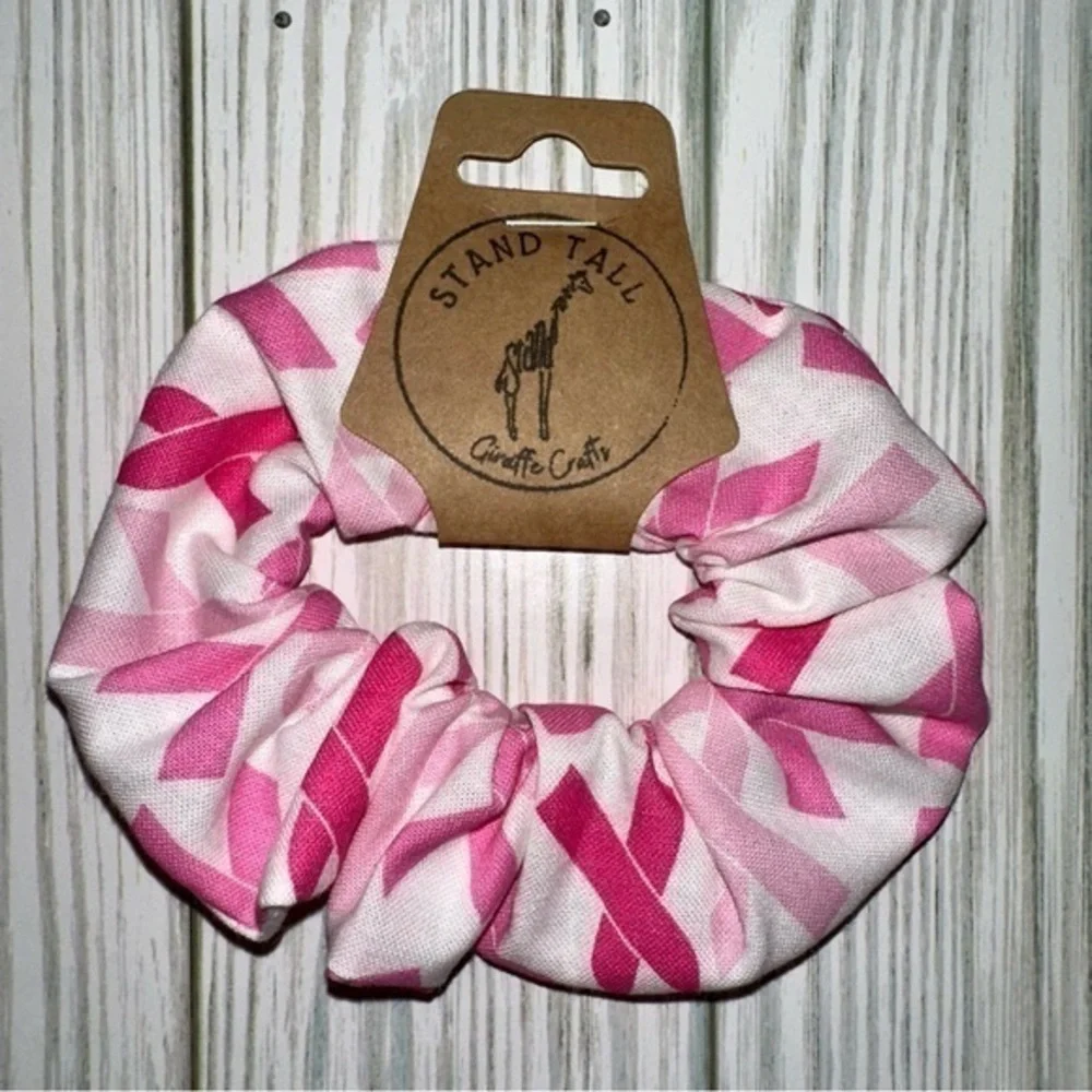 $7ea or 3/$15 Breast cancer awareness ribbon hair scrunche new
